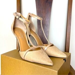 Jessica Simpson Cream T-Strap Heels